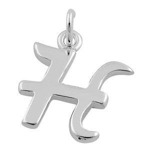 Sterling Silver Plain Letter H Initial Pendant